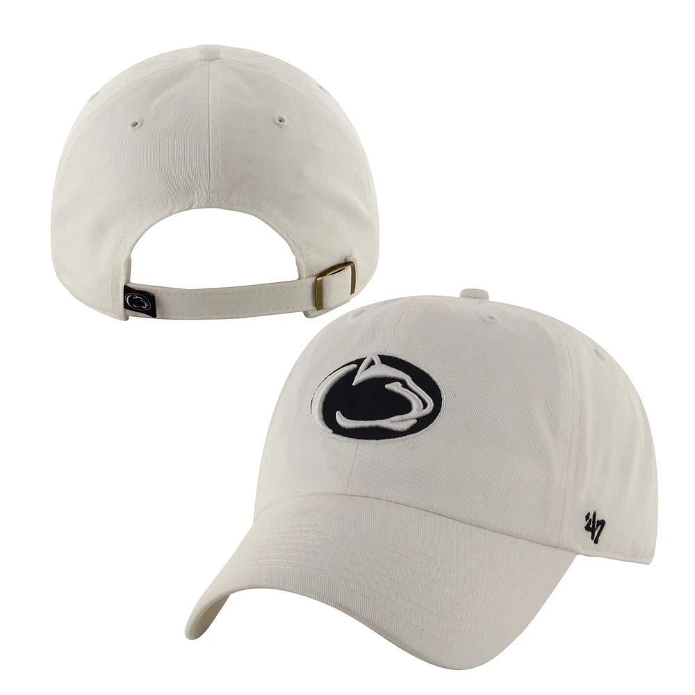 Casquette ajustable '47 Penn State Nittany Lions Clean Up pour hommes, blanche