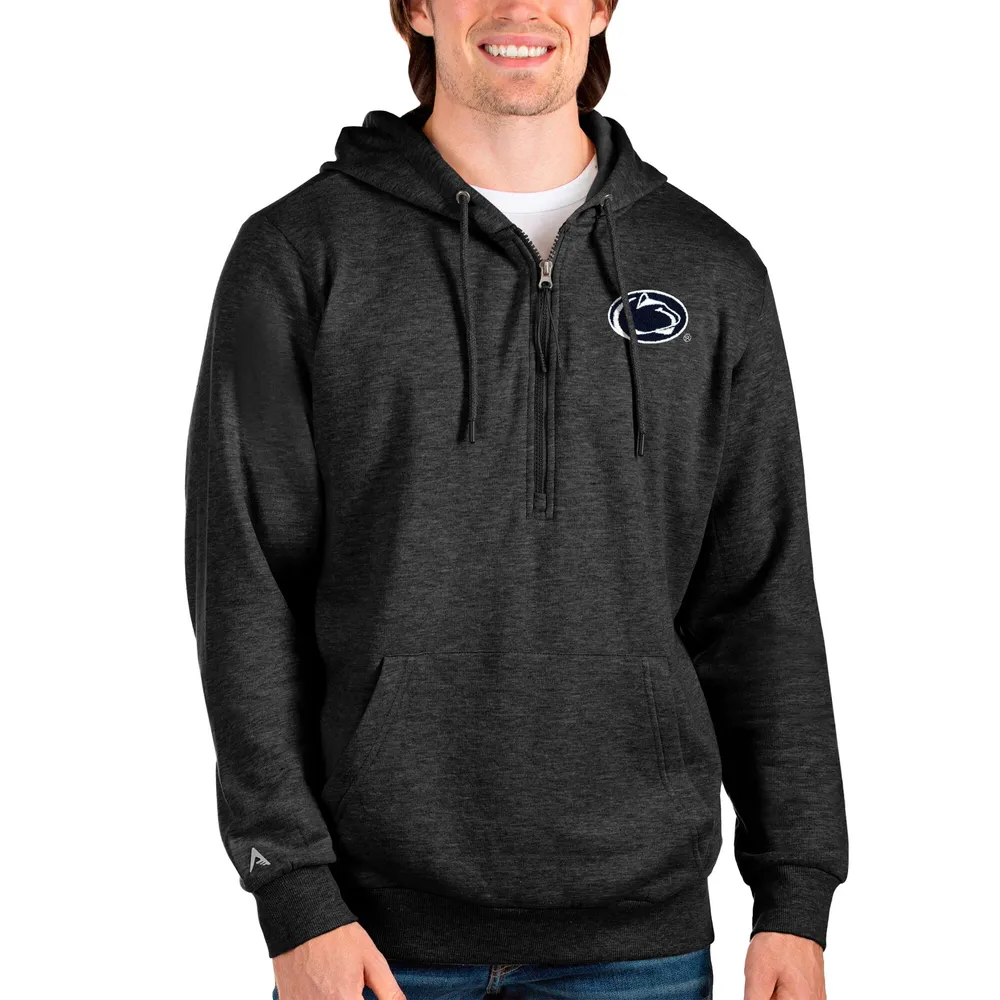 Men's Antigua Heathered Gray San Francisco 49ers Action Quarter-Zip Pullover  Sweatshirt