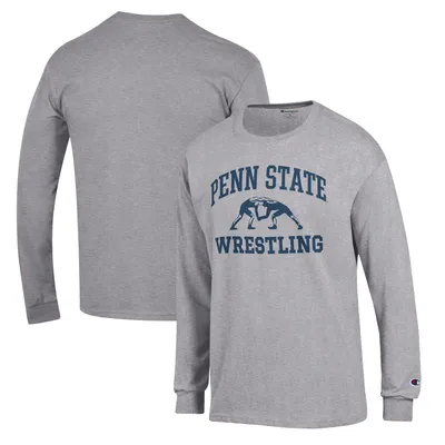 Penn State Nittany Lions Champion Wrestling Icon Long Sleeve T-Shirt - Gray