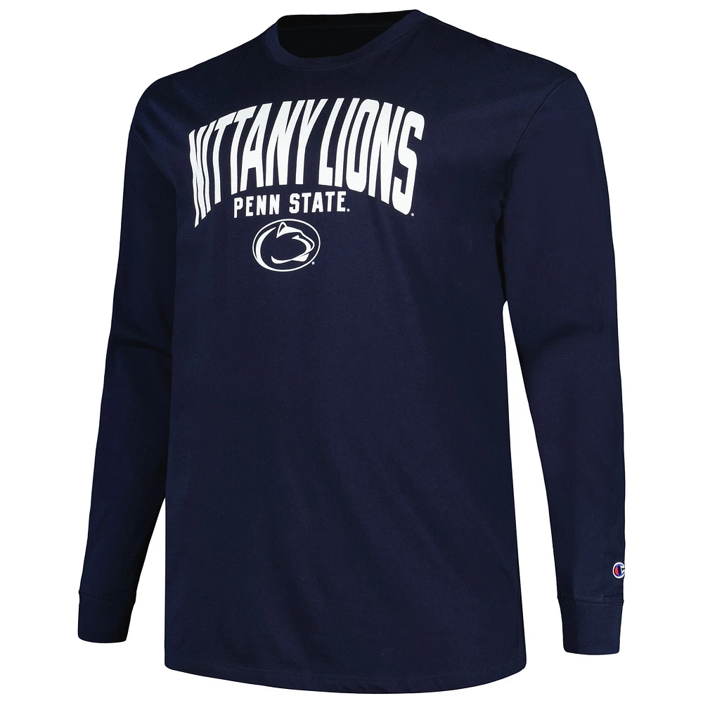 Men's Champion Navy Penn State Nittany Lions Big & Tall Arch Long Sleeve T-Shirt