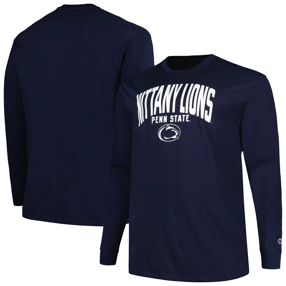 T-shirt à manches longues pour hommes Champion Navy Penn State Nittany Lions Big & Tall Arch