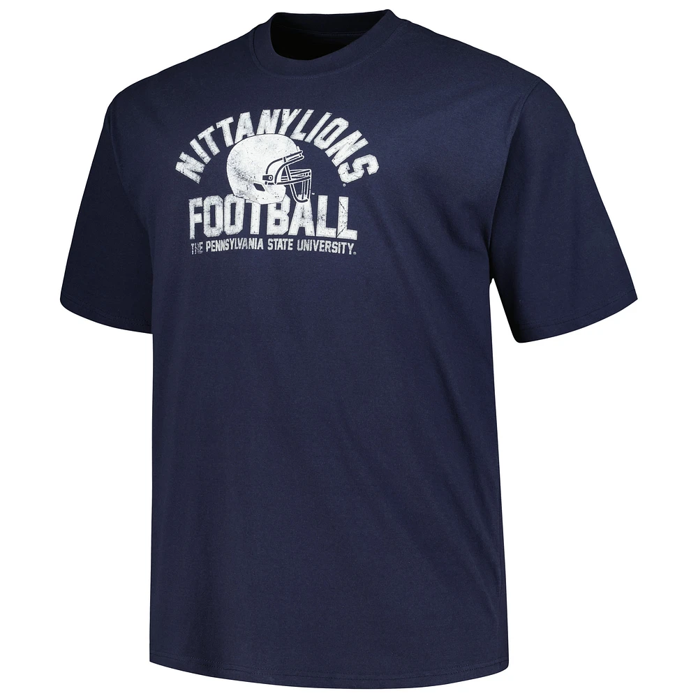 Men's Champion Navy Penn State Nittany Lions Big & Tall Football Helmet T-Shirt