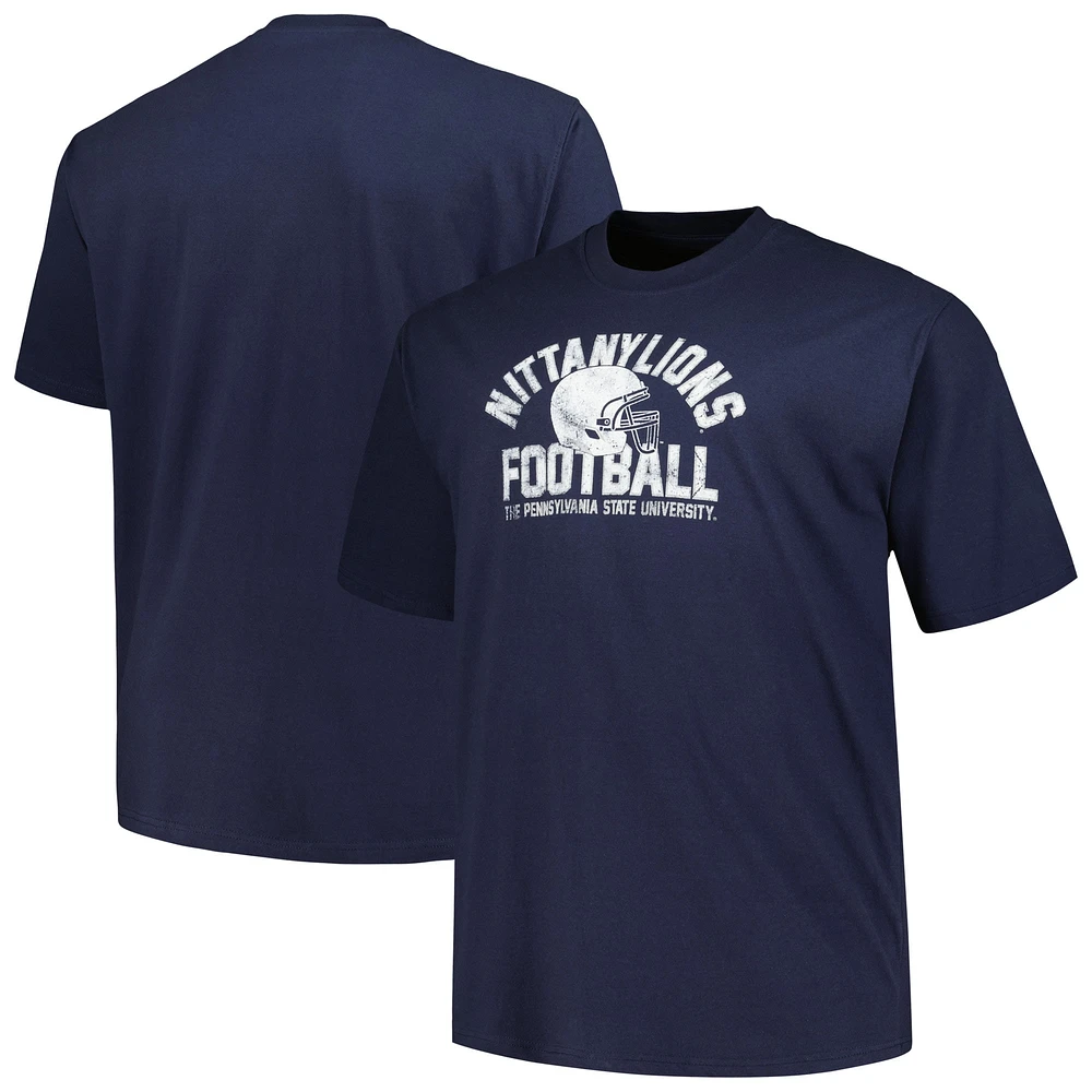 Men's Champion Navy Penn State Nittany Lions Big & Tall Football Helmet T-Shirt