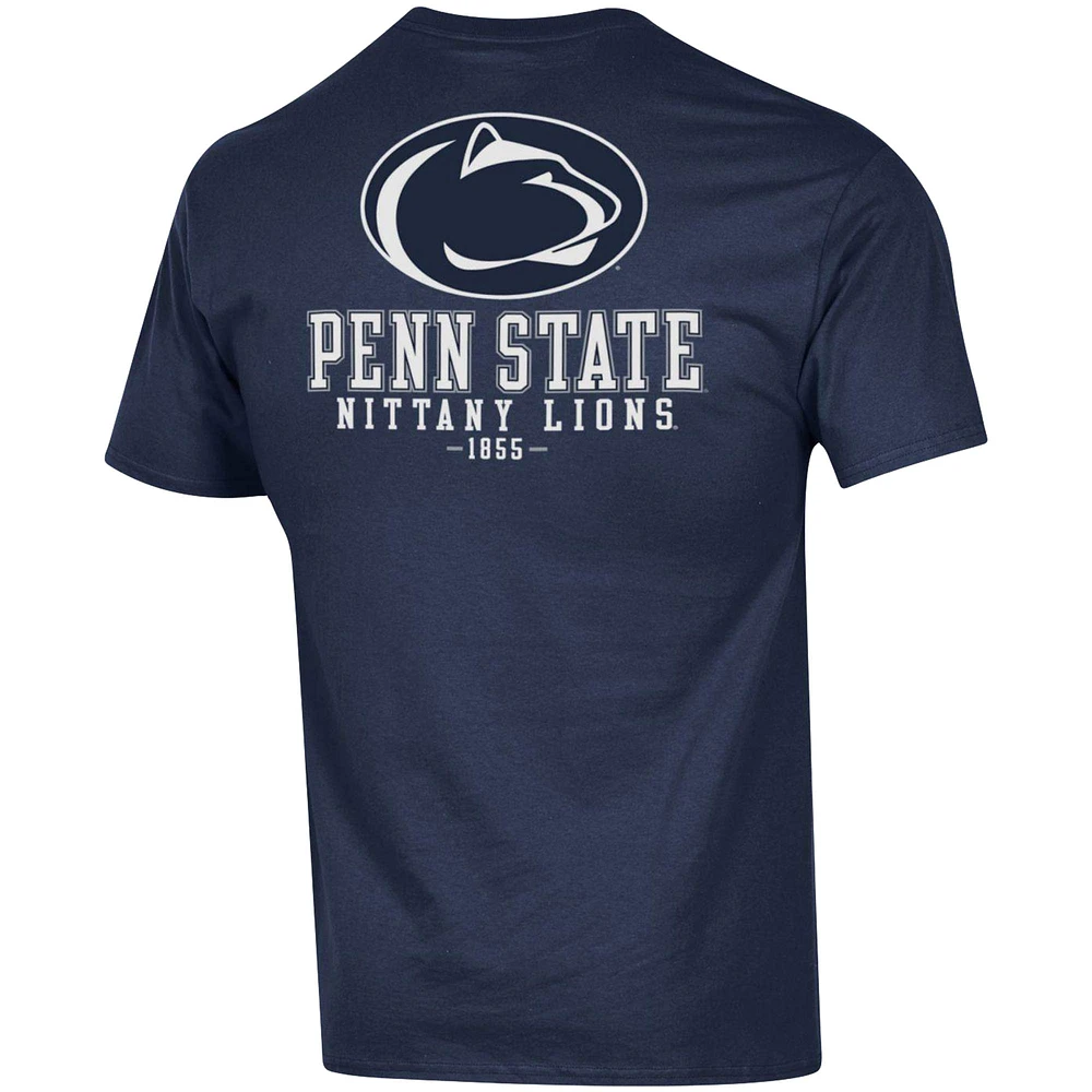 Champion Navy Penn State Nittany Lions Stack 2-Hit T-shirt pour homme