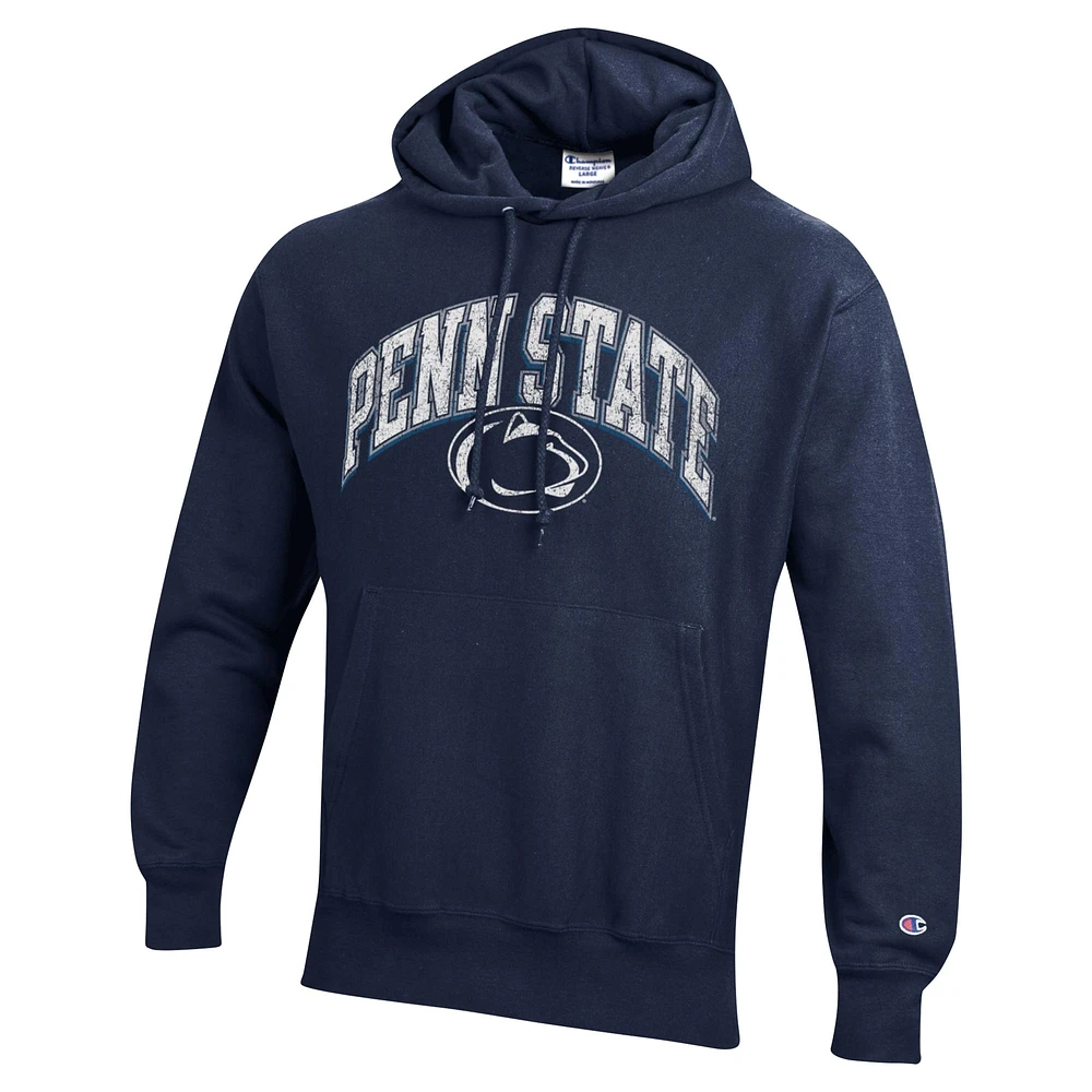 Sweat à capuche Champion Navy Penn State Nittany Lions Vault Late Night Reverse Weave pour hommes