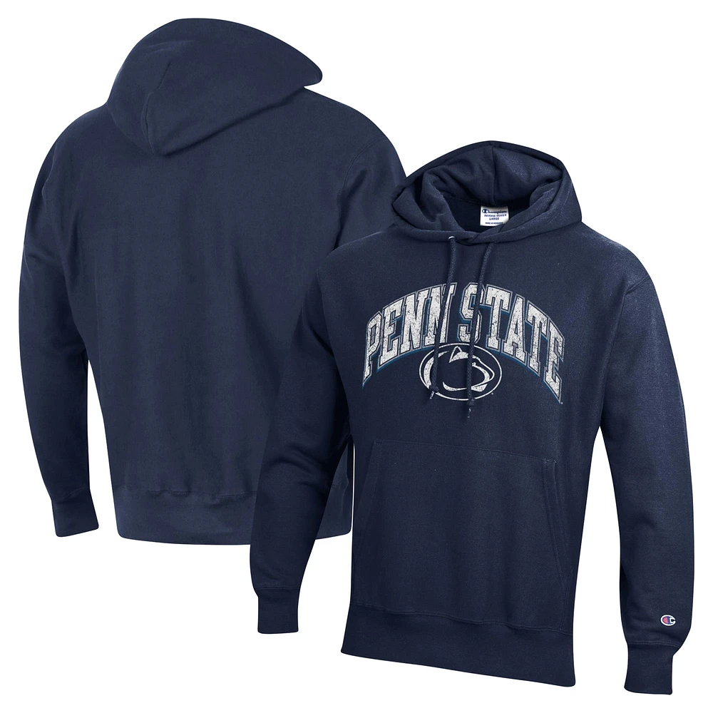 Sweat à capuche Champion Navy Penn State Nittany Lions Vault Late Night Reverse Weave pour hommes