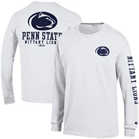 T-shirt à manches longues Champion Penn State Nittany Lions Team Stack pour homme, blanc