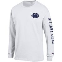 Men's Champion White Penn State Nittany Lions Team Stack Long Sleeve T-Shirt