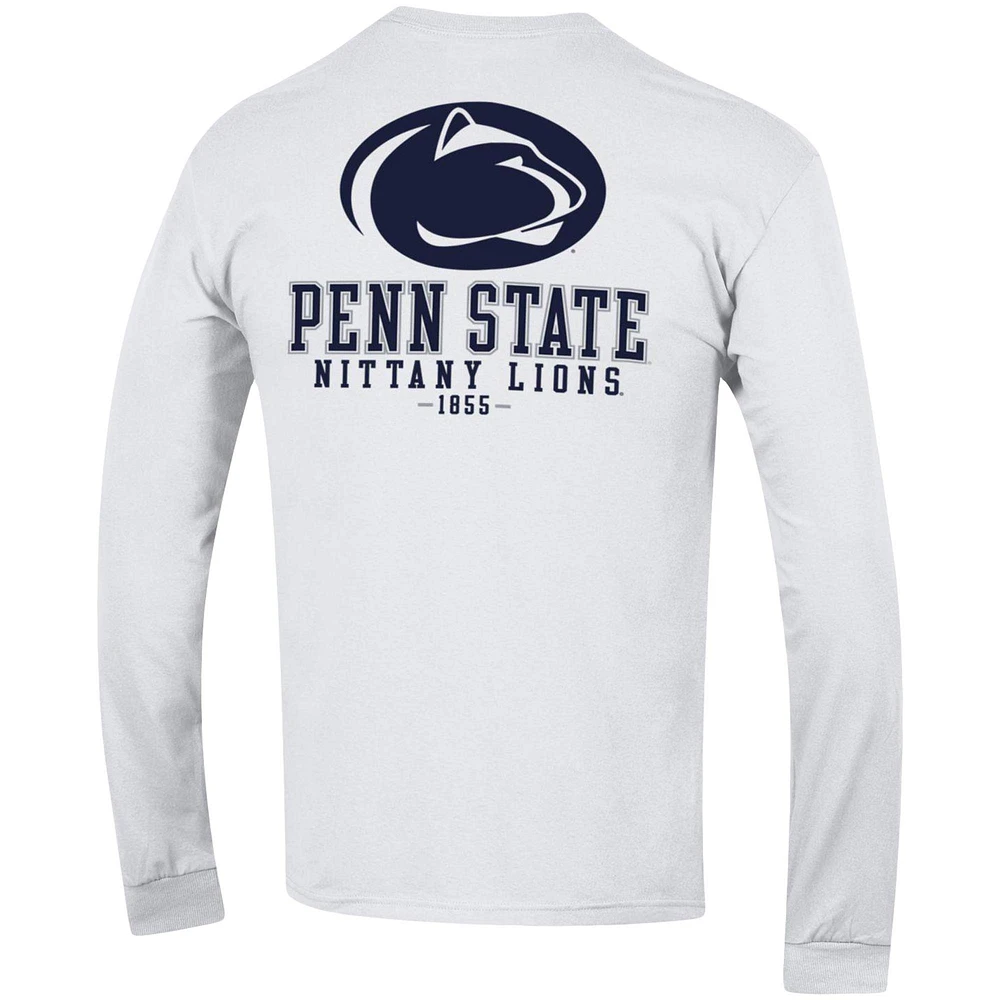 T-shirt à manches longues Champion Penn State Nittany Lions Team Stack pour homme, blanc