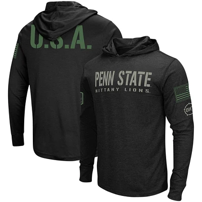 Men's Colosseum Black Penn State Nittany Lions Big & Tall OHT Military Appreciation Tango Long Sleeve Hoodie T-Shirt