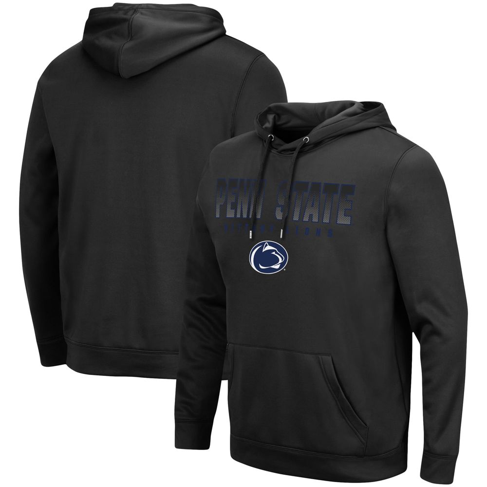 Men's Colosseum Black Penn State Nittany Lions Blackout 3.0 Pullover Hoodie