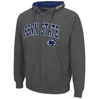 Men's Colosseum Charcoal Penn State Nittany Lions Arch & Logo 3.0 Full-Zip Hoodie