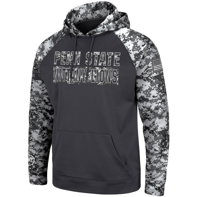 Sweat à capuche Colosseum Charcoal Penn State Nittany Lions OHT Military Appreciation Digital Camo pour homme