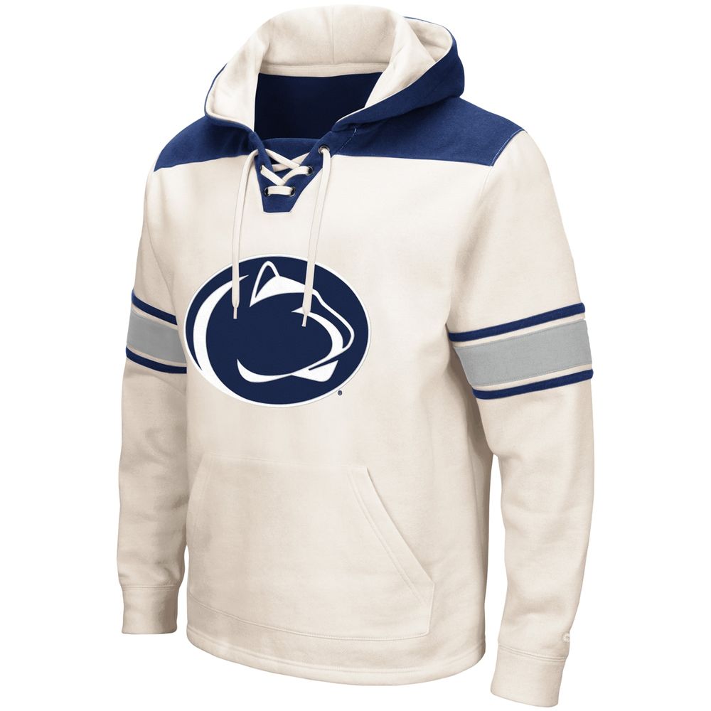 Men's Colosseum Cream Penn State Nittany Lions 2.0 Lace-Up Pullover Hoodie