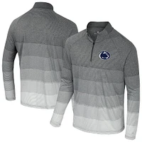 Men's Colosseum  Gray Penn State Nittany Lions AI Striped Mesh Quarter-Zip Raglan Windshirt