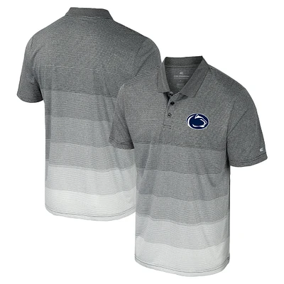 Polo en maille rayée Penn State Nittany Lions gris Colosseum pour hommes