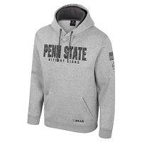 Men's Colosseum Heather Gray Penn State Nittany Lions Oorah OHT Military Appreciation Pullover Hoodie