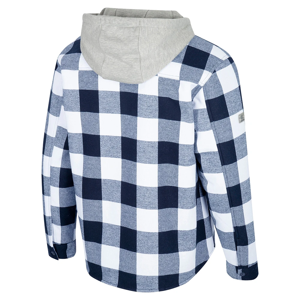 Men's Colosseum Navy/White Penn State Nittany Lions Buffalo Plaid Full-Zip Jacket