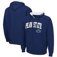 Men's Colosseum Navy Penn State Nittany Lions Arch & Logo 3.0 Full-Zip Hoodie