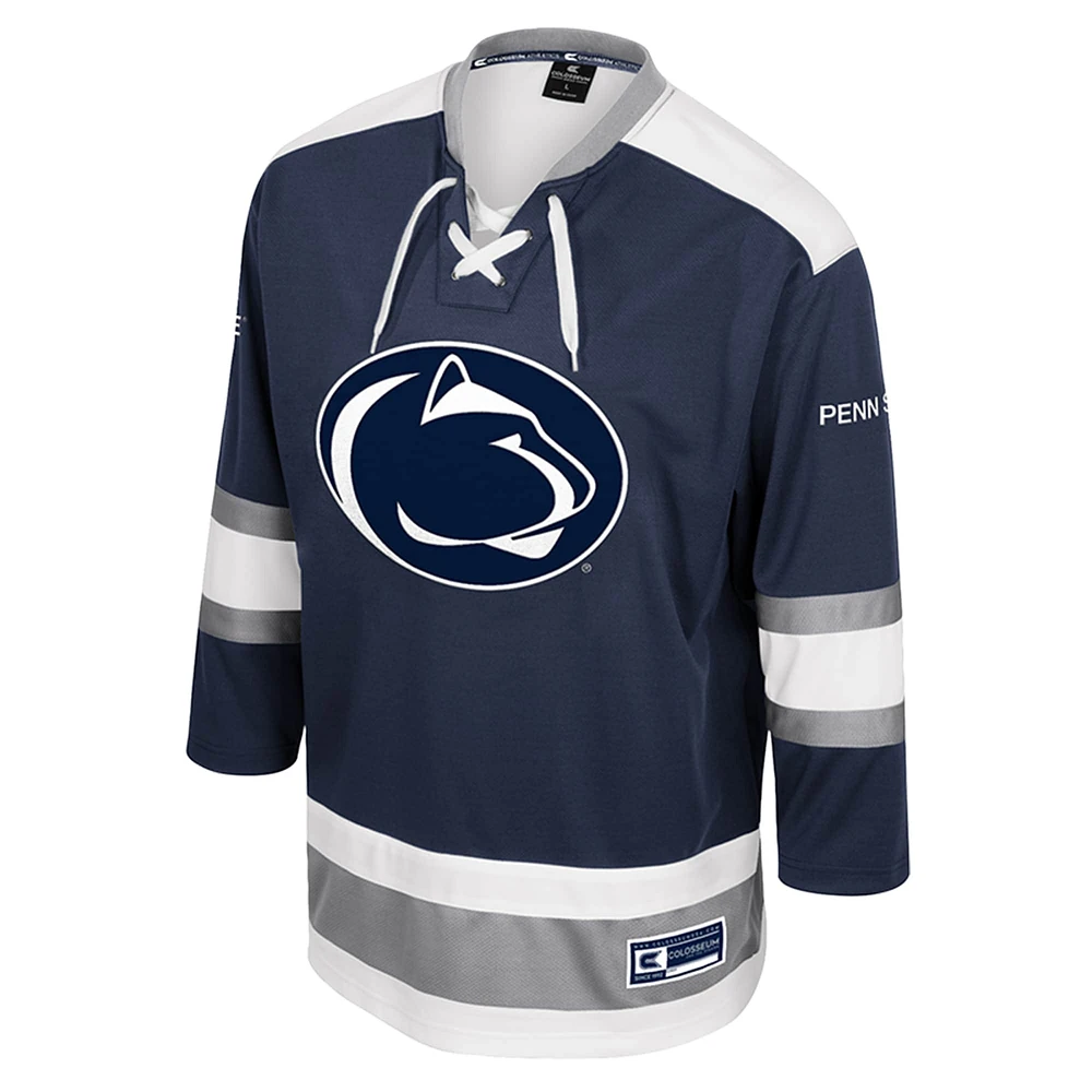 Men's Colosseum  Navy Penn State Nittany Lions Athletic Machine Fashion Hockey Jersey