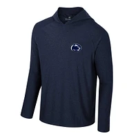 T-shirt à capuche manches longues raglan en jersey Colosseum Navy Penn State Nittany Lions Cloud pour hommes