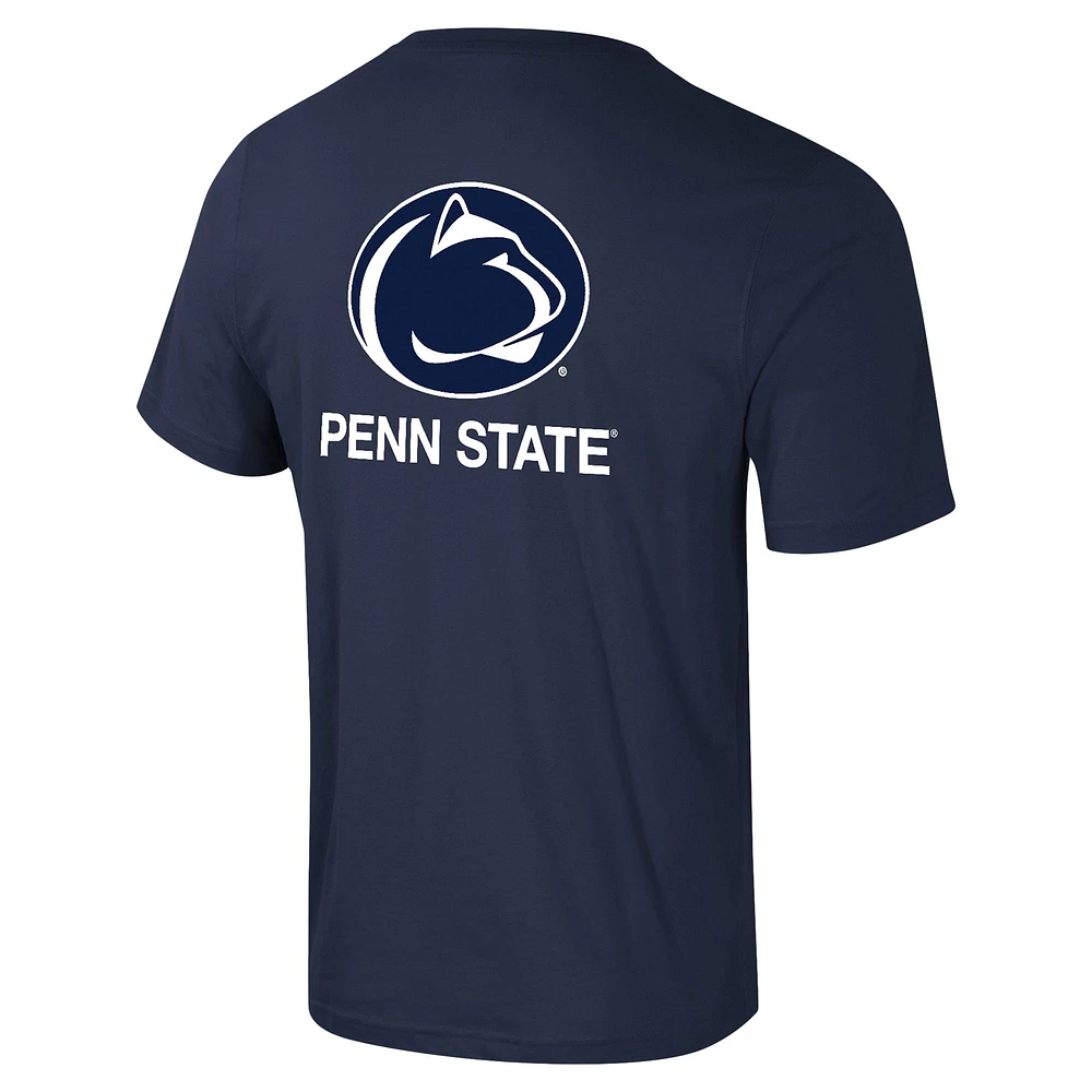 Men's Colosseum Navy Penn State Nittany Lions Logo Lockup 2-Hit Active Blend T-Shirt