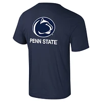 Men's Colosseum Navy Penn State Nittany Lions Logo Lockup 2-Hit Active Blend T-Shirt
