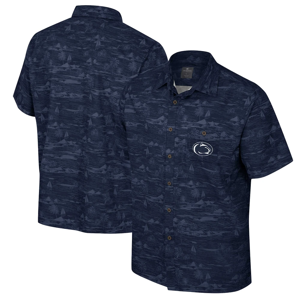 Men's Colosseum Navy Penn State Nittany Lions Ozark Button-Up Shirt