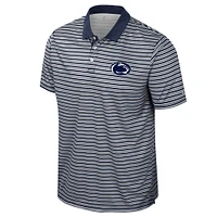 Men's Colosseum Navy Penn State Nittany Lions Striped Polo