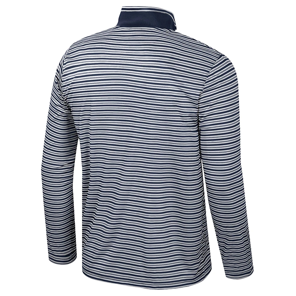 Men's Colosseum Navy Penn State Nittany Lions Striped Quarter-Zip Top