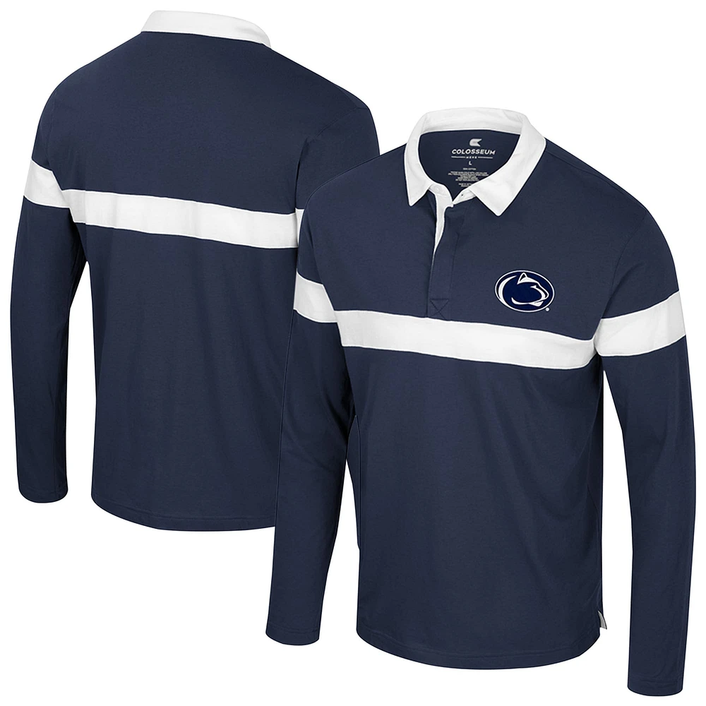 Polo à manches longues pour homme Colosseum Navy Penn State Nittany Lions Too Cool For School