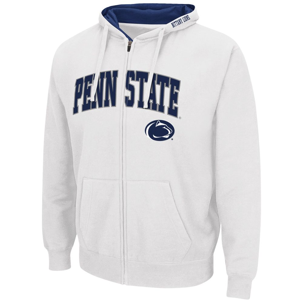 Men's Colosseum White Penn State Nittany Lions Arch & Logo 3.0 Full-Zip Hoodie