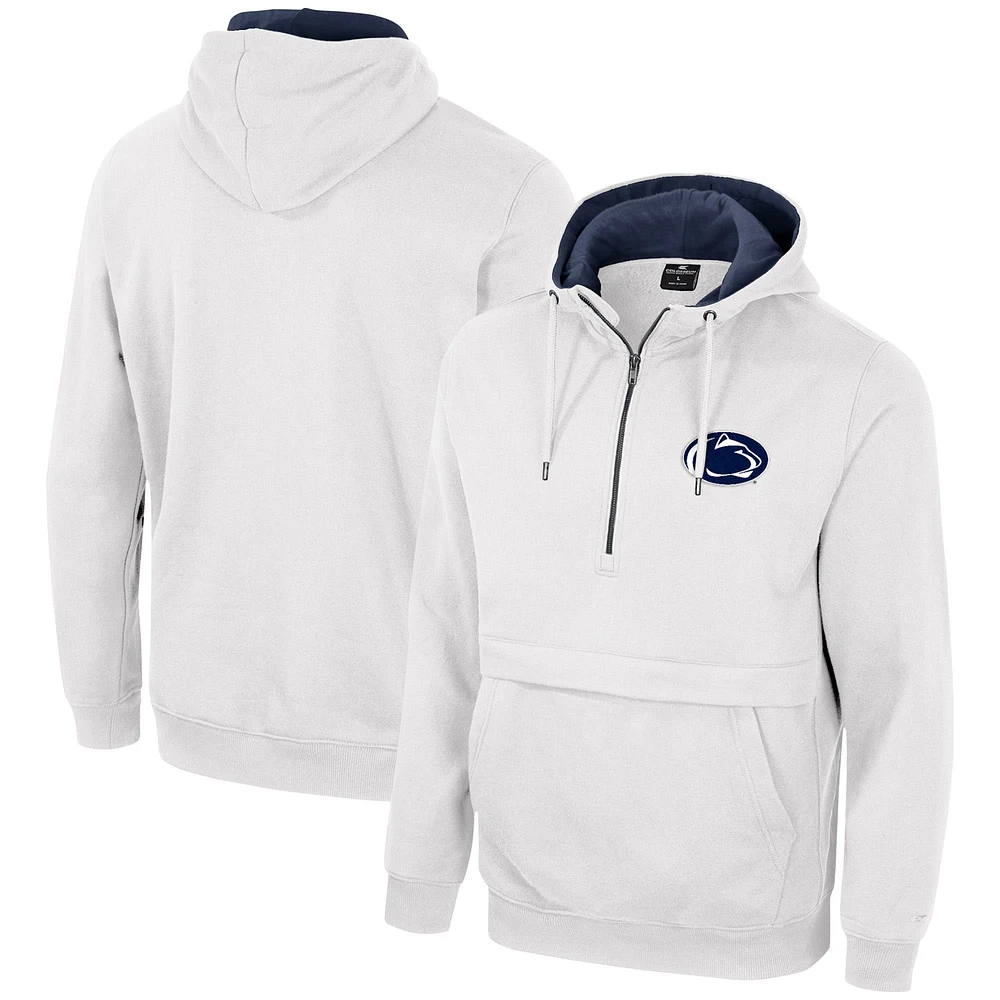 Sweat à capuche demi-zip Colosseum White Penn State Nittany Lions pour hommes