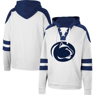 Men's Colosseum White Penn State Nittany Lions Lace-Up 4.0 Pullover Hoodie