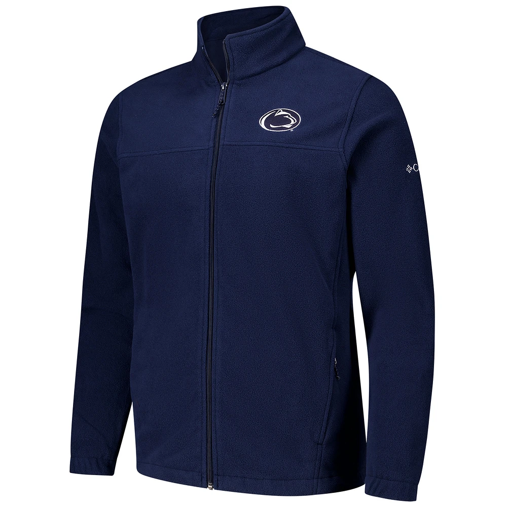 Men's Columbia Navy Penn State Nittany Lions Flanker III Fleece Team Full-Zip Jacket