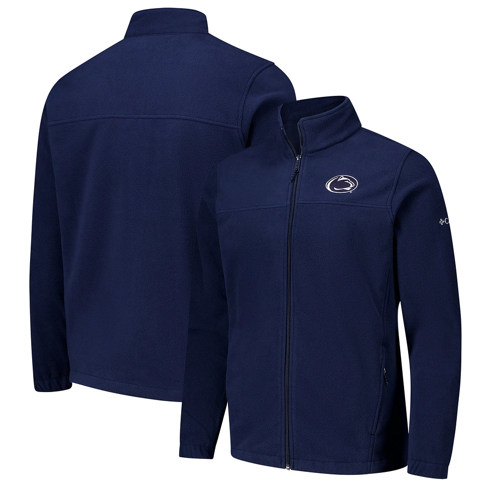 Columbia Navy Penn State Nittany Lions Flanker III Fleece Team Veste entièrement zippée pour homme