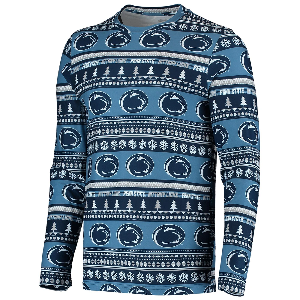 Concepts Sport Navy Penn State Nittany Lions Ugly Sweater Knit Haut à manches longues et ensemble pantalon