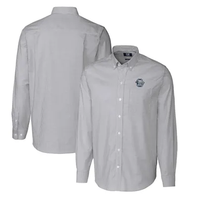 Penn State Nittany Lions Cutter & Buck Vault Big Tall Oxford Stripe Long Sleeve Button-Down Shirt
