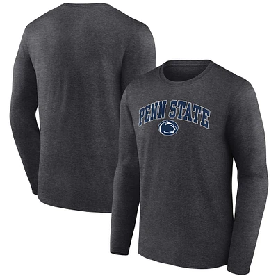 T-shirt à manches longues Fanatics Heather Charcoal Penn State Nittany Lions Campus pour hommes