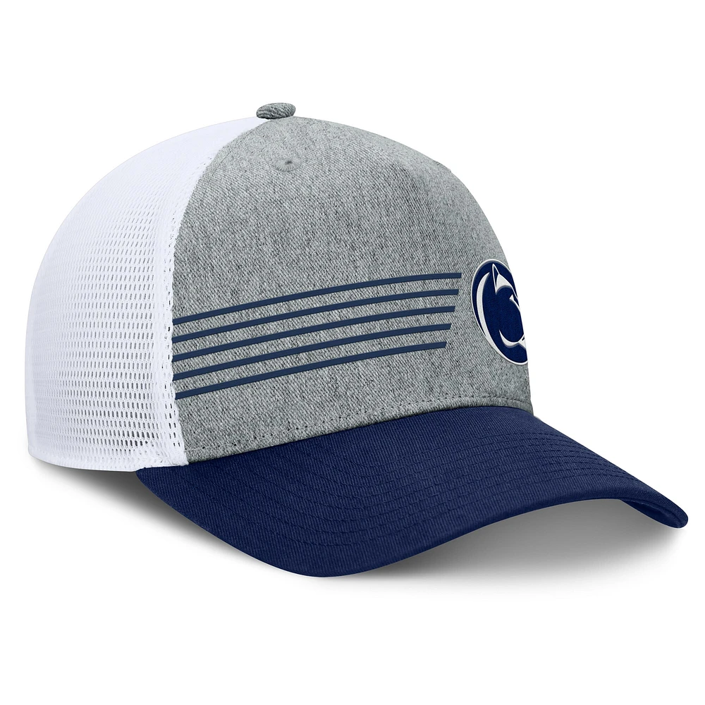 Casquette ajustable pour homme Fanatics Heather Grey/Navy Penn State Nittany Lions Profile Trucker