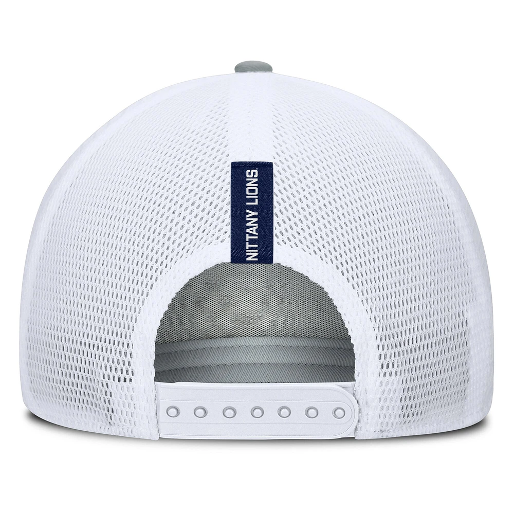 Casquette ajustable pour homme Fanatics Heather Grey/Navy Penn State Nittany Lions Profile Trucker