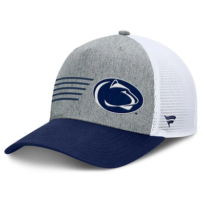 Casquette ajustable pour homme Fanatics Heather Grey/Navy Penn State Nittany Lions Profile Trucker