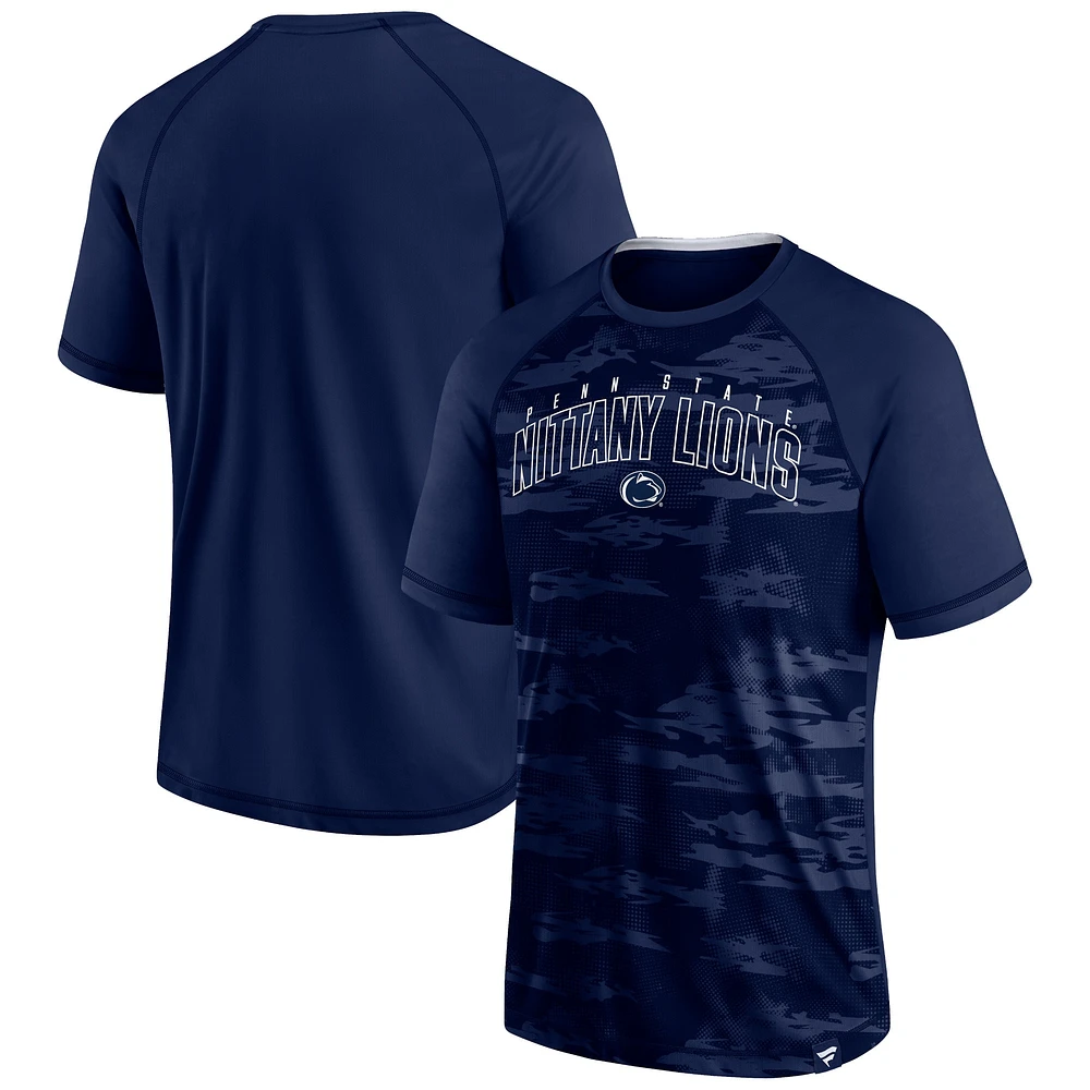 Men's Fanatics Navy Penn State Nittany Lions Arch Outline Raglan T-Shirt