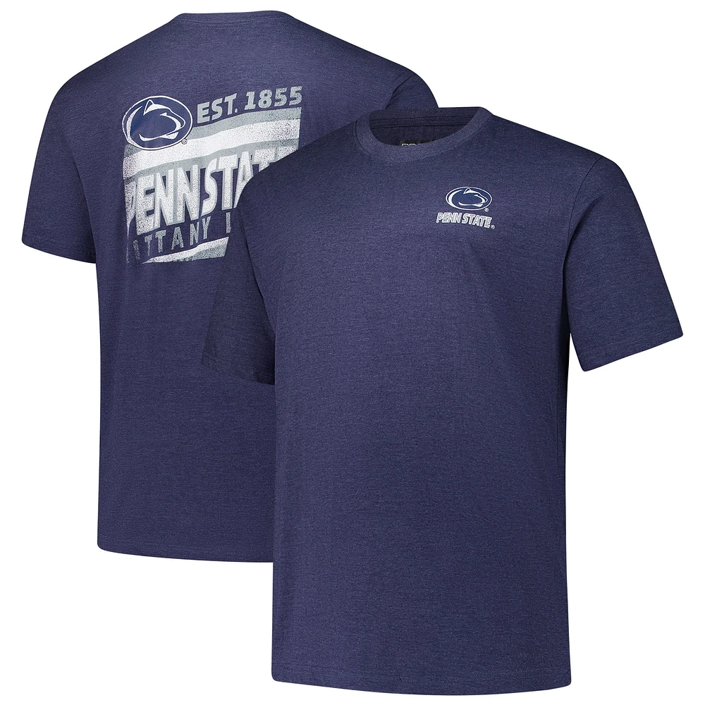 T-shirt fanatique bleu marine Penn State Nittany Lions pour homme, grande taille, idéal et délavé