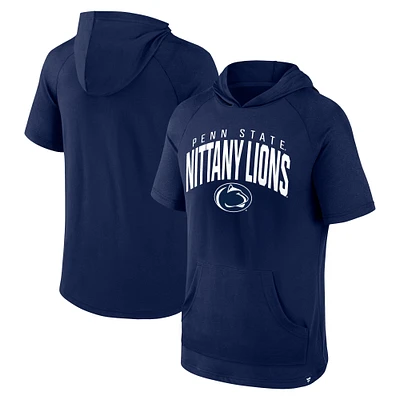 T-shirt à capuche manches courtes raglan Fanatics Navy Penn State Nittany Lions pour hommes