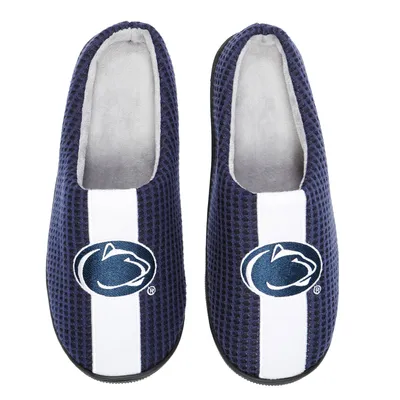 Men's FOCO Silver Detroit Lions Team Stripe Memory Foam Slide Slippers