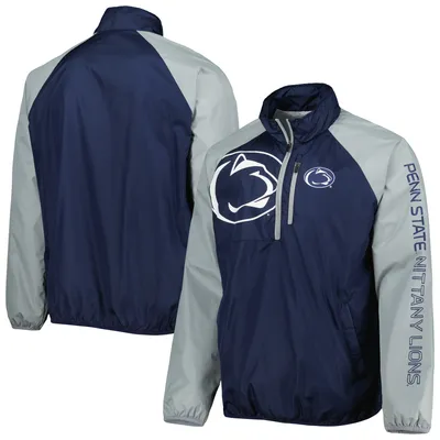 Penn State Nittany Lions G-III Sports by Carl Banks Point Guard Raglan Half-Zip Jacket - Navy/Gray