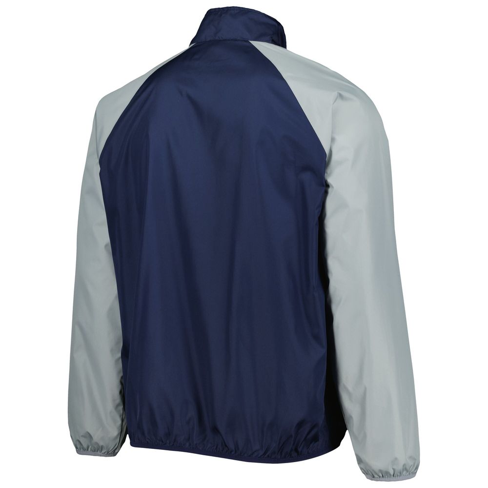 Men's G-III Sports by Carl Banks Navy/Gray Penn State Nittany Lions Point Guard Raglan Half-Zip Jacket