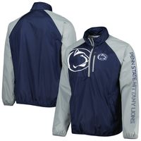 Men's G-III Sports by Carl Banks Navy/Gray Penn State Nittany Lions Point Guard Raglan Half-Zip Jacket