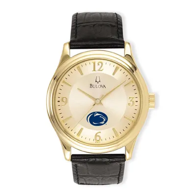 Penn State Nittany Lions Stainless Steel Leather Band Watch - Gold/Black